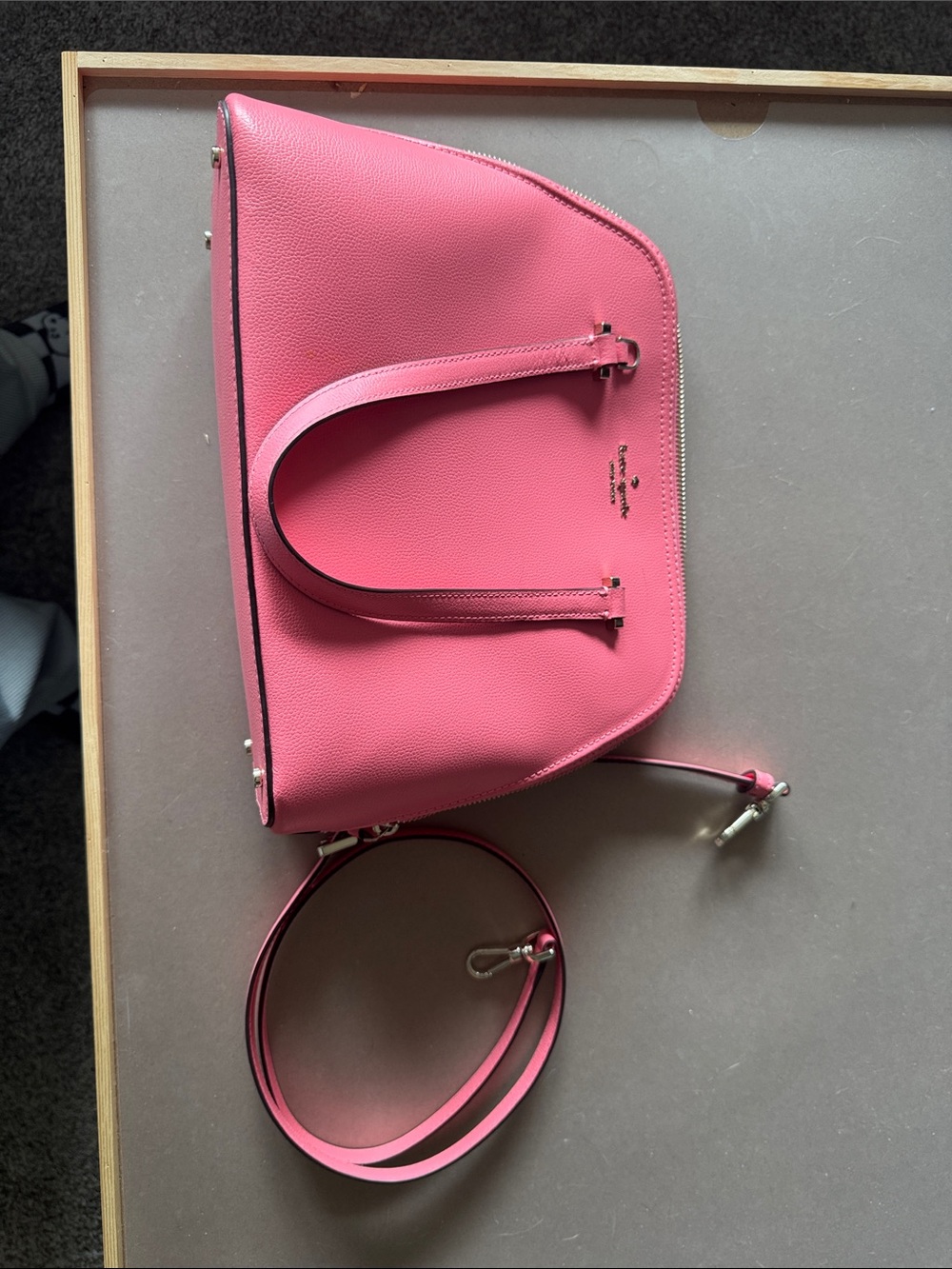 kate spade Maise coral Pebbled Leather Convertible Satchel